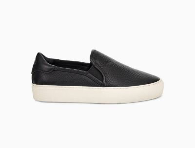 UGG Jass Leather Womens Sneakers Black - AU 831NS